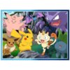 Na obrazku znajduje się grupa postaci z serii Pokémon na tle skalistego krajobrazu z roślinnością. Widoczne są postacie takie jak Pikachu, Meowth, Eevee oraz inne Pokémony, a w dolnym rogu znajduje się napis "©2023 Pokémon. ©1995-2023 Nintendo/Creatures I