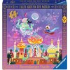 Kolorowe opakowanie puzzli przedstawia scenę z baśni, z latającym dywanem i dżinem nad orientalnym miastem, z napisem "Tales Around the World" oraz "Ravensburger Puzzle". Na opakowaniu widnieje liczba "64" oraz oznaczenie wiekowe "5+".
