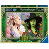 Pudełko puzzli Ravensburger o tematyce "Wicked" zawiera 1000 elementów, z widocznymi postaciami otoczonymi kwiatami i zielonymi liśćmi. Na opakowaniu znajduje się napis "Ravensburger Puzzle" oraz logo producenta.