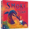 Na zdjęciu znajduje się pudełko gry planszowej "Smoki z głębin" z kolorową ilustracją smoka na tle pomarańczowo-czerwonym. Na pudełku widnieją nazwiska twórców: Yaniv Kahana, Pini Shekhter, Simone Luciani, Weberson Santiago oraz logo "muduko" i "GRAVITX G