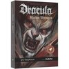 Okładka gry książkowej "Dracula - Klątwa Wampira" autorstwa Jonathana Greena przedstawia ilustrację wampira z wyrazistymi czerwonymi oczami i kłami. Na dole okładki znajduje się napis "gra książkowa ... muduko" oraz okrągłe oznaczenie z tekstem "kształtuj