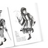 Otwarta książka z ilustracją postaci trzymającej pochodnię i sztylet, ubranej w płaszcz i kaptur. Obok ilustracji znajduje się tekst: "LOK, hulajka, Zdrowie 15, Siła 2, Zręczność 5, Charyzma 1, Inteligencja 3" oraz krótki opis postaci.