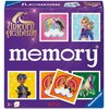 Fioletowe pudełko gry "memory" z serii Unicorn Academy, ozdobione grafikami jednorożców i postaci z kreskówki, z logo Ravensburger w rogu. Na dole widnieje napis "3+ 64" oraz logo Netflix.