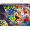 Na opakowaniu gry planszowej "La Cucaracha" widoczny jest rysunek dwóch kucharzy zaskoczonych widokiem biegnącego karalucha, a w rogu znajduje się logo "Ravensburger". Na opakowaniu umieszczono również napis "HEXBUGS Glows in the Dark" oraz imię ilustrato