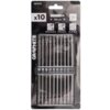 Opakowanie zawiera zestaw dziesięciu długich bitów dwustronnych GRAPHITE 56T511 o długości 150 mm, z oznaczeniami PH1/2/2/3, PZ1/2/3 oraz SL3/5/7. Na opakowaniu widnieje logo GRAPHITE oraz informacje o typie końcówek i rozmiarze HEX 1/4".