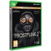 Okładka gry "Frostpunk 2 - Icebreaker Edition" na Xbox Series X przedstawia postać w goglach z odbiciem płomieni, ubranej w futrzaną odzież. Na okładce widnieją napisy: "FROSTPUNK 2", "ICEBREAKER EDITION", "INCLUDES NEW LONDON POP-UP DIORAMA DIGITAL ARTBO