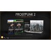 Na zdjęciu znajduje się zestaw "Frostpunk 2 - Icebreaker Edition" dla Xbox Series X i PS5, w skład którego wchodzą fizyczne kopie gry, kod do pobrania artbooka i noweli oraz diorama "New London Pop-Up". Widoczny jest także napis "FROSTPUNK 2 ICEBREAKER ED