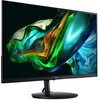 Monitor z cienkimi ramkami wyświetla kolorową, abstrakcyjną grafikę w odcieniach zieleni, niebieskiego i pomarańczowego. Na dolnej ramce widoczne jest logo "acer".