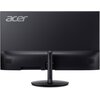Na zdjęciu widoczny jest tył czarnego monitora z logo "acer" w lewym górnym rogu. Monitor jest zamontowany na okrągłej podstawie, a jego obudowa ma teksturowaną powierzchnię w dolnej części.