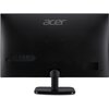 Czarny monitor z logo "acer" na tylnej obudowie, z widocznymi portami i uchwytem na podstawie. Monitor ma prostą, nowoczesną konstrukcję z matowym wykończeniem.