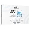 Opakowanie probiotyku BESTLAB BestBiotic zawiera informacje: "10 strains, 30 billion cells, Microencapsulation, Acid-resistant capsule DRcaps" oraz "Kompleksowe wsparcie mikrobioty jelitowej, Comprehensive support for the intestinal microbiota". Na dole w