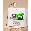 Opakowanie suplementu diety "BESTLAB BEST MAG DAY & NIGHT" z napisem "Morning & Evening Formula Magnesium" oraz ikonami oznaczającymi, że produkt jest wegański, bezglutenowy, bez laktozy i nie zawiera GMO. Na opakowaniu widnieje również informacja: "Pomag