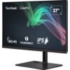 Monitor ViewSonic ColorPro z ekranem 27 cali, wyświetla kolorowe fale na ciemnym tle. Na ekranie widoczne są napisy: "ViewSonic | ColorPro", "27"", "DCI-P3", "THUNDERBOLT", "IPS SuperClear".
