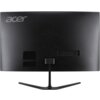 Tył czarnego monitora z logo "acer" w lewym górnym rogu, z widocznymi portami HDMI, DisplayPort oraz złączem zasilania po prawej stronie. Monitor jest zamontowany na prostym, metalowym stojaku.