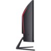 Czarny, zakrzywiony monitor z czerwonym akcentem na tylnej obudowie, umieszczony na smukłej podstawie. Produkt to "Monitor ACER Nitro ED340CURJ0BMIIPX 34" 3440x1440px 120Hz 1 ms [VRB] Curved".