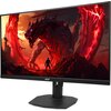 Monitor marki Acer wyświetla dynamiczną grafikę przedstawiającą postać stojącą naprzeciwko dużego, czerwonego smoka na tle ognistego krajobrazu. Na dolnej ramce monitora widoczne jest logo "acer".