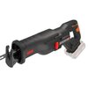 Czarna piła szablasta z czerwonym przyciskiem i widocznym napisem "BRUSHLESS MOTOR" oraz logo "WORX" na obudowie. Ostrze piły ma napis "WOOD" i jest częściowo widoczne.