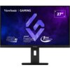 Monitor z logo "ViewSonic" i napisem "GAMING" na górze ekranu, z widocznymi informacjami: "520Hz", "AMD FreeSync Premium", "1ms Response Time" oraz "27"".
