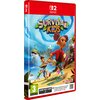 Okładka gry "Survival Kids" na konsolę Nintendo Switch 2 przedstawia postacie dzieci na tropikalnej wyspie z dżunglą i oceanem w tle. Widoczne są logotypy Nintendo Switch, Konami oraz oznaczenie wiekowe 3+ z informacją o konieczności pobrania gry z intern