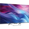 Telewizor z cienką ramką wyświetla kolorowe, faliste wzory w odcieniach różu, fioletu i niebieskiego. Na dolnej ramce widoczne jest logo "Haier".