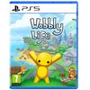 Okładka gry "Wobbly Life" na PS5 przedstawia żółtą postać na tle kolorowego, kreskówkowego krajobrazu z miastem, plażą i górami. Widoczne są napisy: "Wobbly Life", "RubberBand Games" oraz oznaczenie wiekowe "7" z adresem "www.pegi.info".