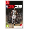 Okładka gry "NBA 2K25" na konsolę Nintendo Switch przedstawia koszykarza w stroju drużyny Celtics na tle tłumu kibiców. Widoczne są logotypy Nintendo Switch, NBA, oraz oznaczenie wiekowe 3+ z informacją "Download Code Only, No game card is included".