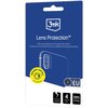 Niebieskie opakowanie produktu z logo "3mk" na górze i napisem "Lens Protection™". Na opakowaniu znajdują się informacje: "Ochrona obiektywu/Proteção da lente/Protection de lentille/Protecția lentilei", "Reliable camera lens protection", "Made in EU", ora