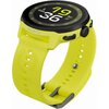 Limonkowy smartwatch z silikonowym paskiem, na którego tarczy widoczny jest czas 19:36 oraz data 27 kwietnia. Na obudowie zegarka znajduje się napis "SUUNTO".