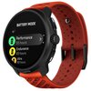 Pomarańczowo-czarny smartwatch z wyświetlaczem pokazującym tryby baterii: "Performance 55 hours", "Endurance 65 hours", "Ultra 90 hours". Na obudowie widoczne jest logo "SUUNTO".