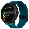 Smartwatch z morsko-czarnym paskiem wyświetla ekran z trybem baterii, pokazując opcje: "Performance 55 hours", "Endurance 65 hours" i "Ultra 90 hours". Na obudowie widoczne jest logo "SUUNTO".