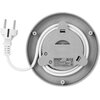 Na zdjęciu widoczna jest podstawa czajnika elektrycznego z nawiniętym białym kablem i wtyczką. Na podstawie znajduje się etykieta z napisem: "SENCOR Electric Kettle Model: SWK 1738WH Type: EEJ2".