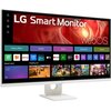 Monitor LG Smart z systemem webOS wyświetla ekran główny z aplikacjami takimi jak Netflix, Prime Video, Disney+, YouTube i inne. Na górze ekranu widoczny jest napis "LG Smart Monitor webOS".