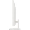 Biały monitor o smukłej konstrukcji, widoczny z boku, z prostokątną podstawą i prostym ramieniem podtrzymującym ekran. Monitor ma minimalistyczny design bez widocznych przycisków czy logo.