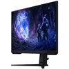 Monitor z wyświetlaczem pokazującym dwóch astronautów stojących przed wirującym portalem w kosmicznej scenerii. Na dolnej ramce monitora widoczne jest logo "SAMSUNG".