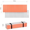 Na zdjęciu widoczna jest pomarańczowa karimata z białymi elementami, o wymiarach 195 cm na 60 cm, złożona w harmonijkę i spięta czarnymi paskami. Na karimacie znajduje się logo "NILS CAMP", a jej grubość wynosi 1,5 cm.