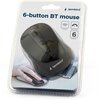 Opakowanie myszy komputerowej z napisem "6-button BT mouse" oraz logo "gembird". Na opakowaniu znajdują się ikony z opisami: "wireless", "DPI button" i "6 buttons".