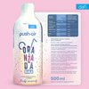 Butelka syropu do saturatorów DAFI Pushair Biała Oranżada 500 ml z kolorową etykietą zawierającą napisy: "push•air", "ORANŻADA BIAŁA", "KONCENTRAT NAPOJU O SMAKU Białej oranżady". Obok butelki znajduje się tabela wartości odżywczych oraz instrukcje dotycz