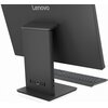 Czarny komputer typu All-in-One z widocznym logo "Lenovo" na tylnej części monitora, stojący na podstawie z kilkoma portami, obok znajduje się klawiatura.