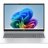 Laptop z wyświetlaczem OLED prezentuje kolorową grafikę na ekranie, a na obudowie widoczne jest logo HP. Klawiatura jest pełnowymiarowa, a na dolnej części obudowy znajduje się napis "OmniBook 5".
