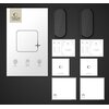 Opakowanie produktu "Szkło hybrydowe TECH-PROTECT Glass Flex+ do Xiaomi Smart Band 10/10 NFC Czarny" zawiera dwie osłony ekranu, dwie ściereczki z logo, dwie saszetki z napisem "WET WIPE", dwa naklejki "DUST REMOVAL STICKER" oraz dwie naklejki "GUIDE STIC