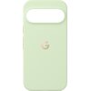 Jasnozielone etui na telefon z wycięciem na aparat w górnej części oraz złotym logo "G" pośrodku. Produkt ma zaokrąglone rogi i gładką powierzchnię.