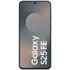 Smartfon z dużym wyświetlaczem, na którym widoczny jest napis "Galaxy S25 FE". Tło ekranu ma gradientowe kolory, a na górze znajduje się mały otwór na kamerę.