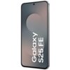 Smartfon z dużym wyświetlaczem, na którym widoczny jest napis "Galaxy S25 FE". Obudowa urządzenia jest w kolorze czarnym, a na ekranie znajduje się subtelny gradient.