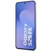 Smartfon z dużym ekranem, na którym widoczny jest gradientowy niebiesko-fioletowy motyw z białym napisem "Galaxy S25 FE". Urządzenie ma cienkie ramki i pojedynczy otwór na kamerę w górnej części ekranu.