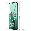 Smartfon w kolorze zielonym z wyświetlaczem o przekątnej 6.59 cala (16.74 cm) i wymiarach 157.9 mm na 74.7 mm na 7.4 mm. Na ekranie widoczny jest napis "OPPO Reno14 5G".