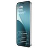 Smartfon z wyświetlaczem w kolorze niebieskim, na którym widnieje tekst: "OPPO AI Phone OPPO Reno14 5G", oraz funkcje: "AI Flash Photography", "AI Edytor 2.0", "Teleobiektyw 3,5x". Urządzenie ma srebrną ramkę i widoczne przyciski boczne.