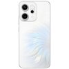Biały smartfon z trzema obiektywami aparatu umieszczonymi w prostokątnym module, z delikatnym, opalizującym wzorem na obudowie. Na dole widoczne jest logo "oppo".