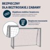 Bezpieczny dla beztroskiej zabawy. Wyjątkowo stabilna i bezpieczna dzięki słupkom i poprzeczce o średnicy 75 mm oraz tylnemu szkieletowi o średnicy 32 mm; bezpieczne mocowanie do podłoża za pomocą dołączonych kołków.
