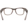 Na zdjęciu widoczne są okulary w kolorze ciepłego kamienia, z prostokątnymi oprawkami i przezroczystymi zausznikami. Produkt to "Okulary RAY BAN Meta Wayfarer Ciepły kamień".