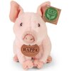 Na zdjęciu znajduje się pluszowa maskotka w kształcie świnki z metką "ECO FRIENDLY RAPPA ORIGINAL" oraz zawieszką z napisem "RAPPA EXCLUSIVE COLLECTION". Maskotka ma jasnoróżowy kolor i stoi na czterech łapkach.